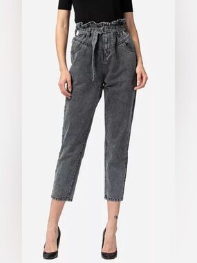 NWT Vervet by Flying Monkey Paperbag Self-Tie Front Yoke Mom Jeans
